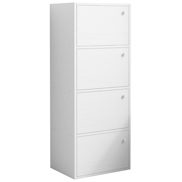 Komoda szafka z 4 półkami biała skandynawska 102 cm