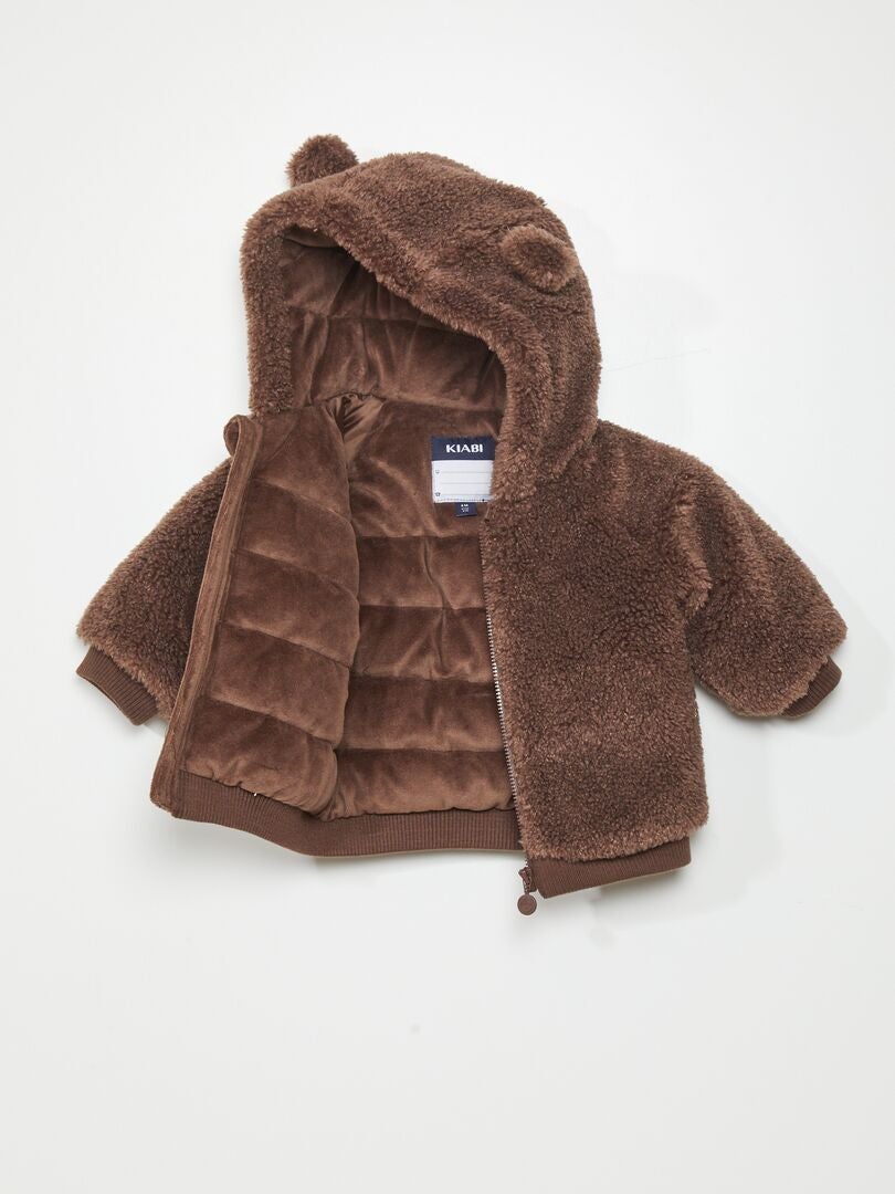 Casaco Sherpa com Capuz - MARROM