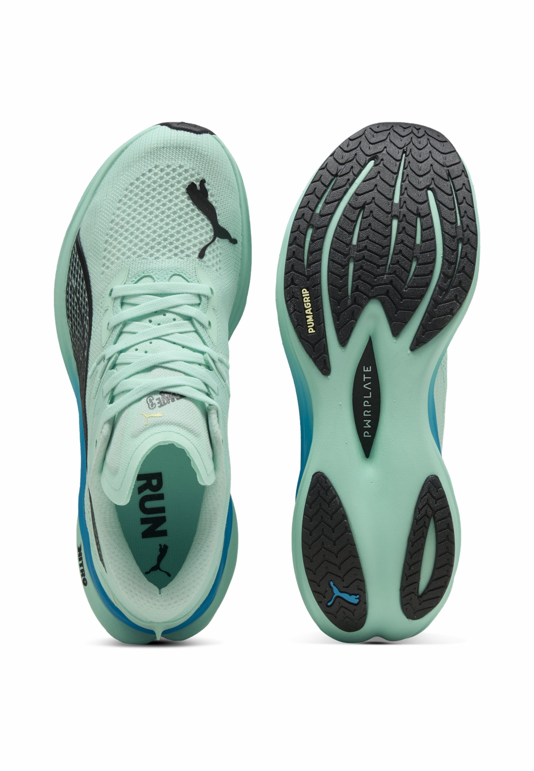 Puma DEVIATE NITRO - Hardloopschoenen voor op de weg - mint melt speed blue