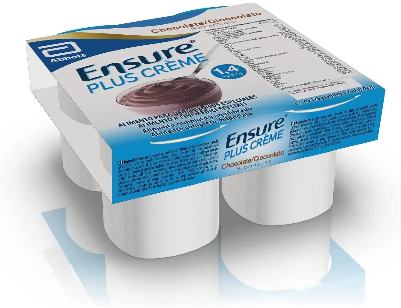 ENSURE Abbott Ensure Plus Chocoladeroom 4x125 g Eiwitpudding