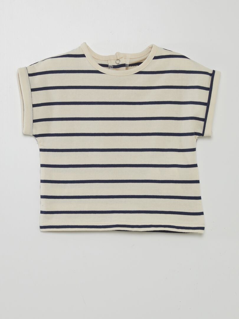 Set bestaande uit een T-shirt en een paperbag broek - WIT