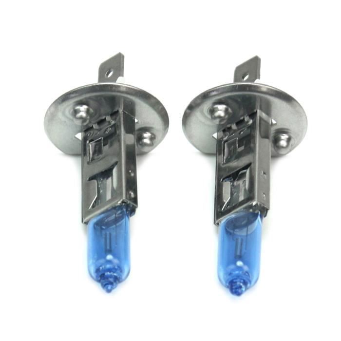 2 lâmpadas H1 para farol de carro, halógenas brancas, 4500-6500K, 12V, 100W