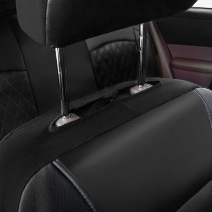 Juego de 2 fundas universales impermeables de cuero sintético PU para asientos delanteros de coche.