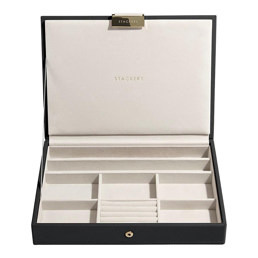 Accessoire de mode Stackers avec couvercle, noir et gris – 1 pièce
