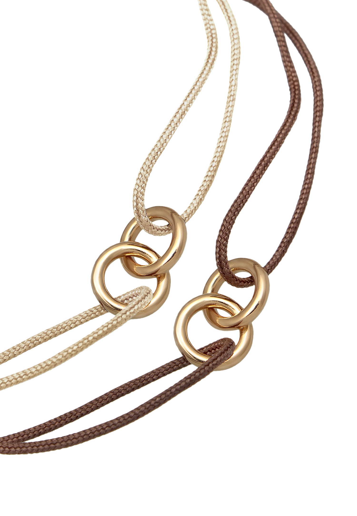 Elli Femmes Set Symbole Cercle avec Nylon en argent sterling 925 plaqué or