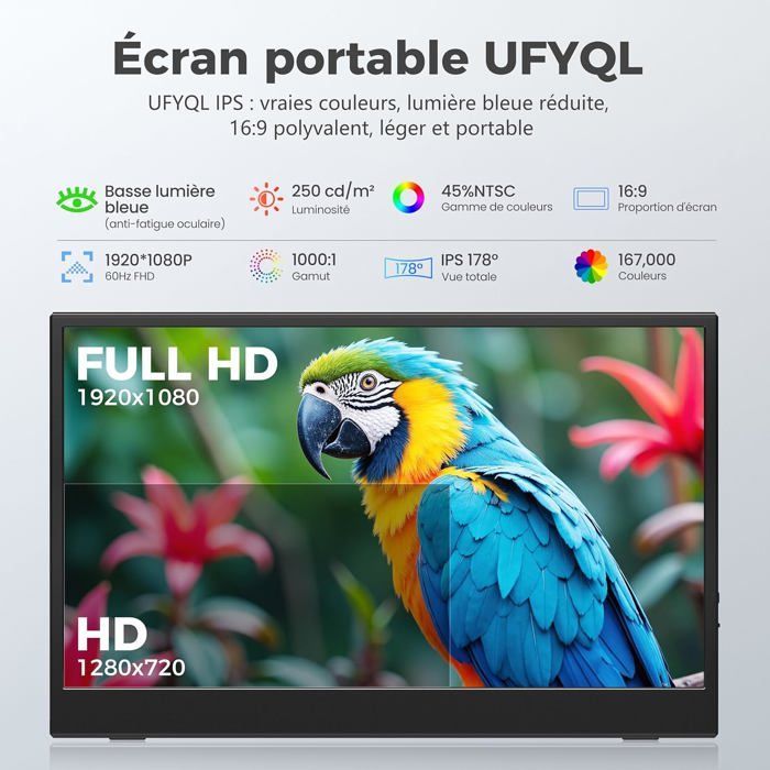 Écran Portable - UFYQL - M156F04 - 15,6