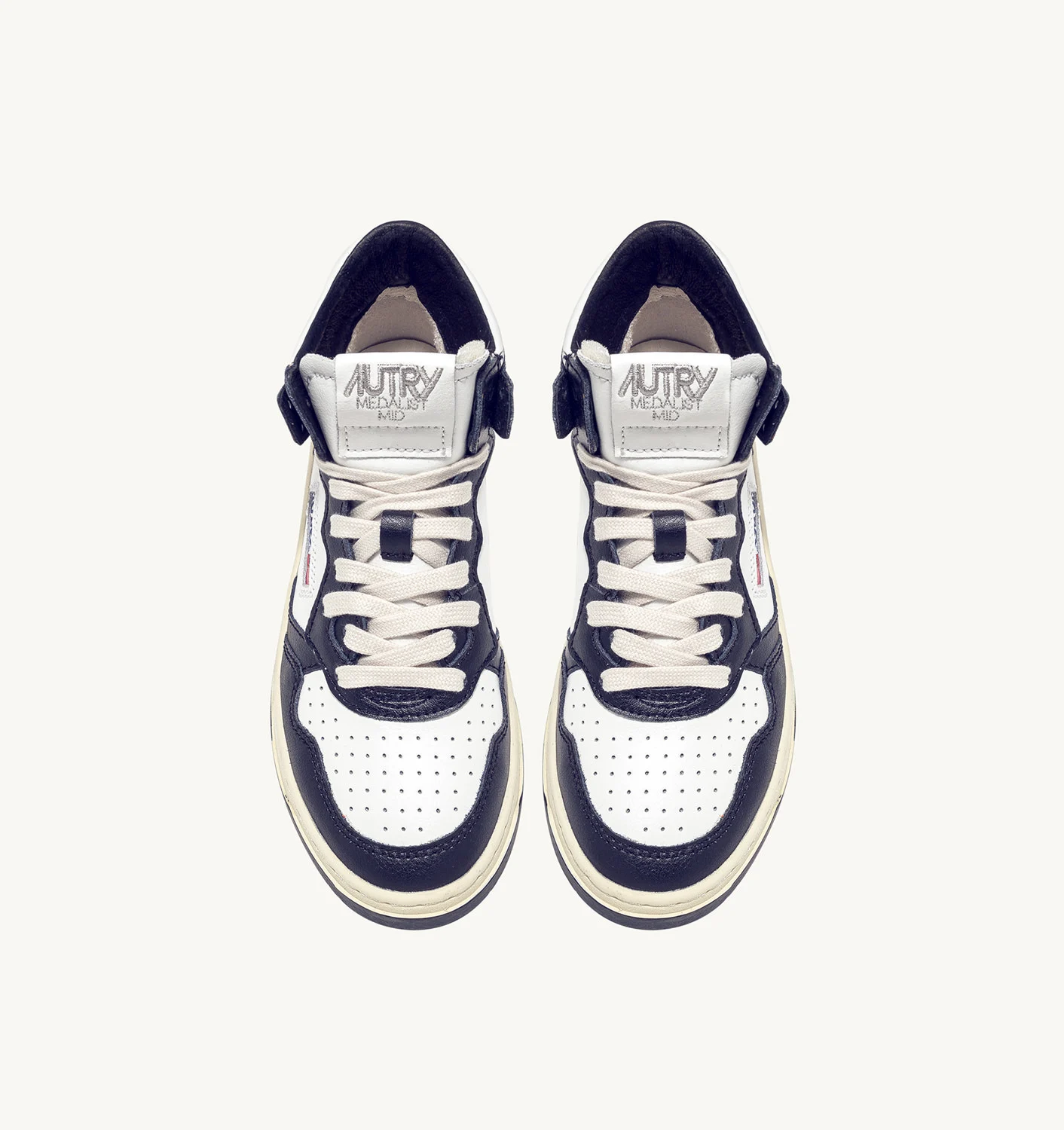 Adidași Medalist Mid din piele bicoloră, alb și albastru