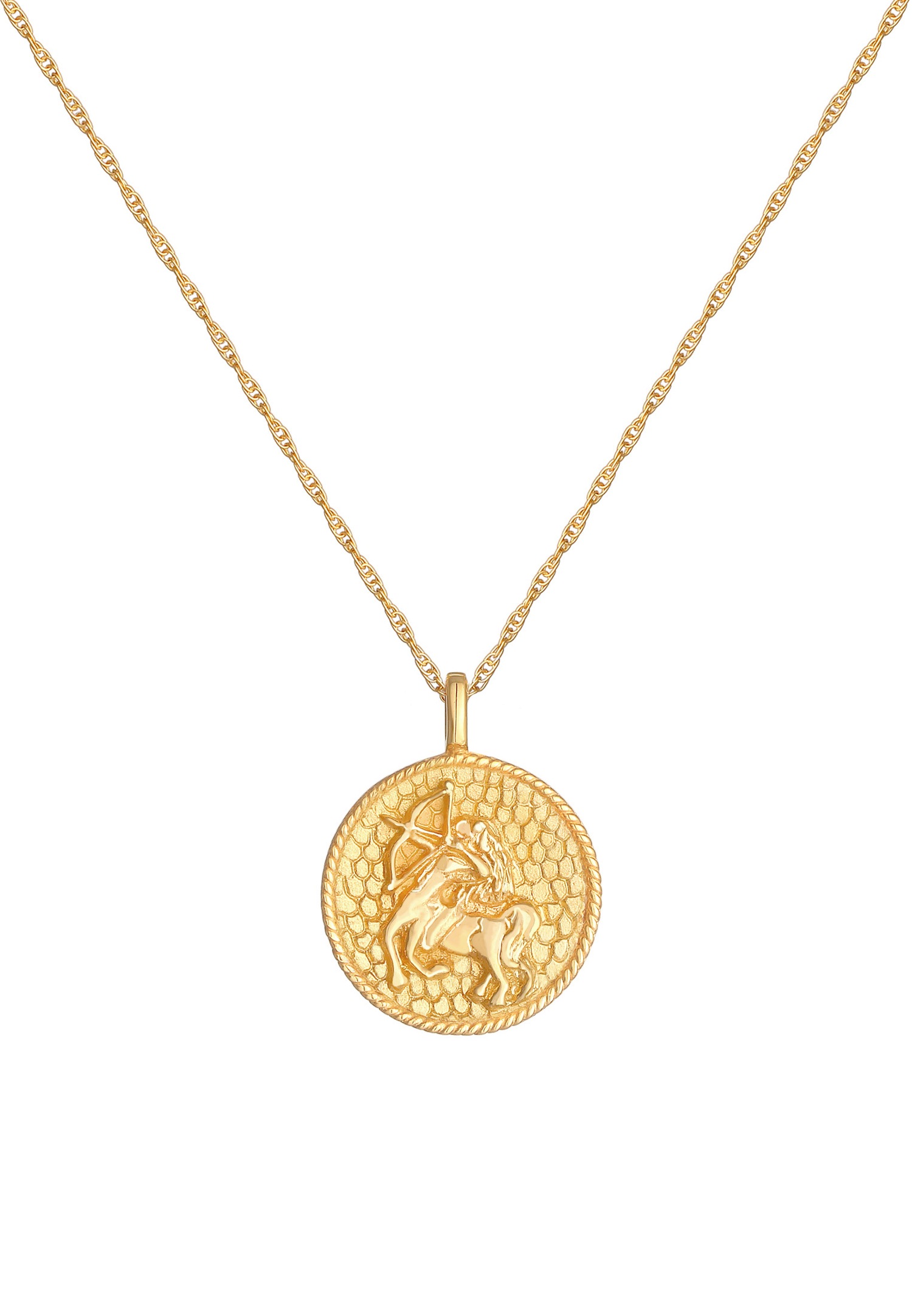 Elli Signe du zodiaque féminin Sagittaire Pièce de monnaie antique Tendance Astro en argent sterling 925