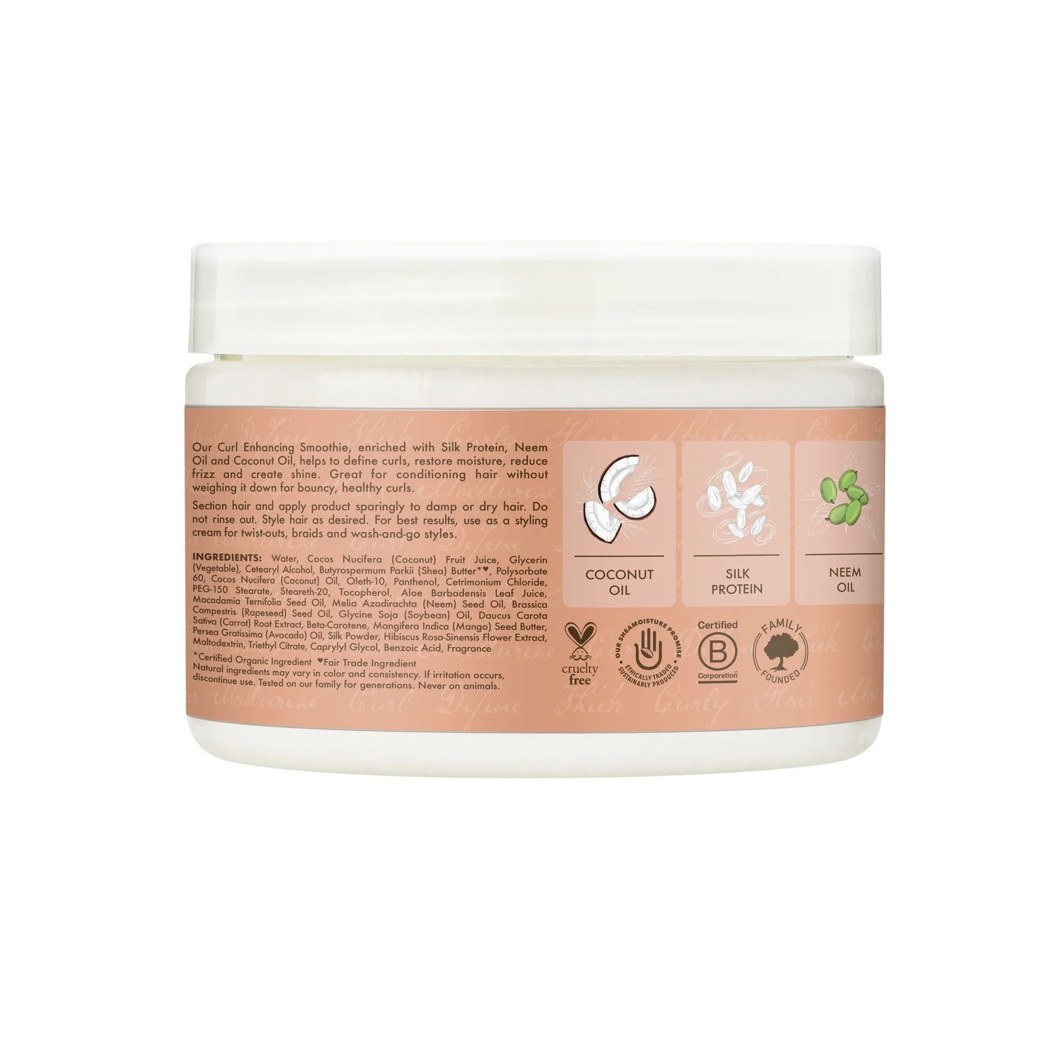 Coconut & Hibiscus Curl Enhancing Smoothie - Crema Capelli Styling & Finish, Crema Capelli