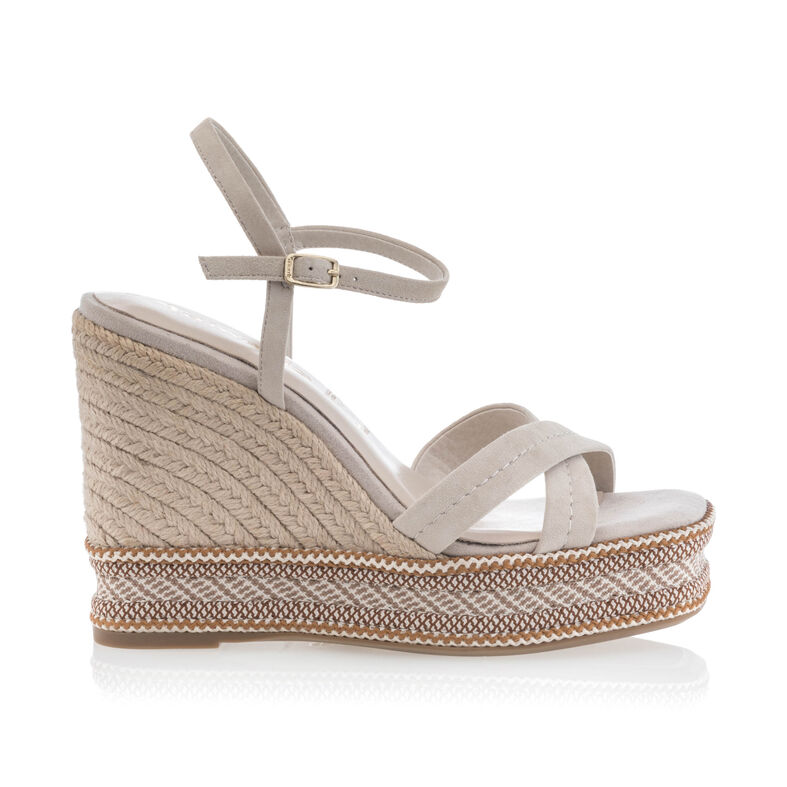Beige sandaler / skor med öppen tå för kvinnor
