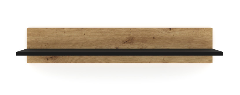 Półka wisząca NUKA G 100 cm dąb artisan czarny mat