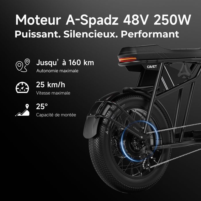 Vélo électrique A-Spadz Cavet Air -Fat pneu20x4.0