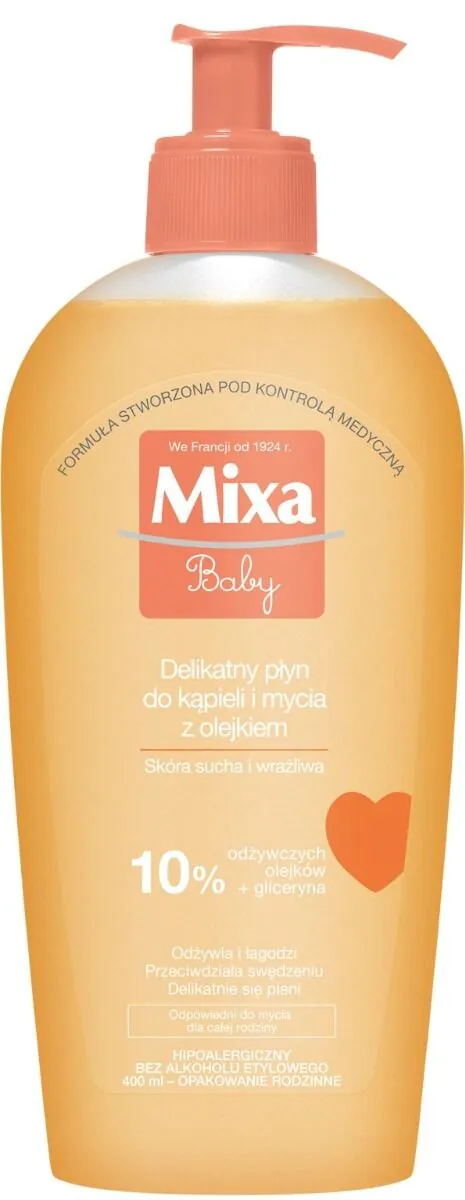 Mixa Baby Delikatny Płyn do kąpieli i mycia z olejkiem