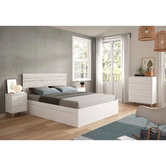 Cómoda SWEET de 4 cajones - Acabado blanco - Ancho 77,5 x Profundidad 40 x Alto 95 cm