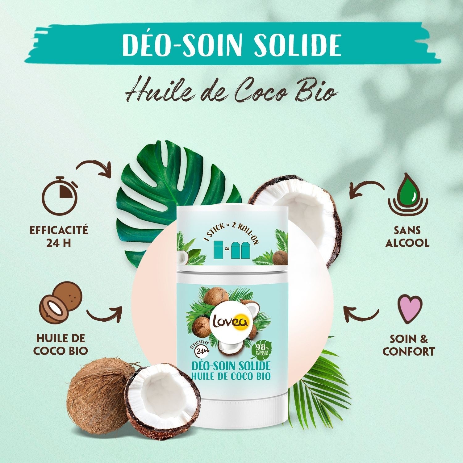 Lovea Déo-Soin Solide Huile de Coco Bio