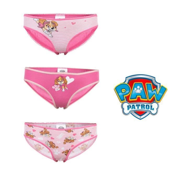 Paquete de 3 bragas de Paw Patrol, 100% algodón, bragas de Paw Patrol para niñas