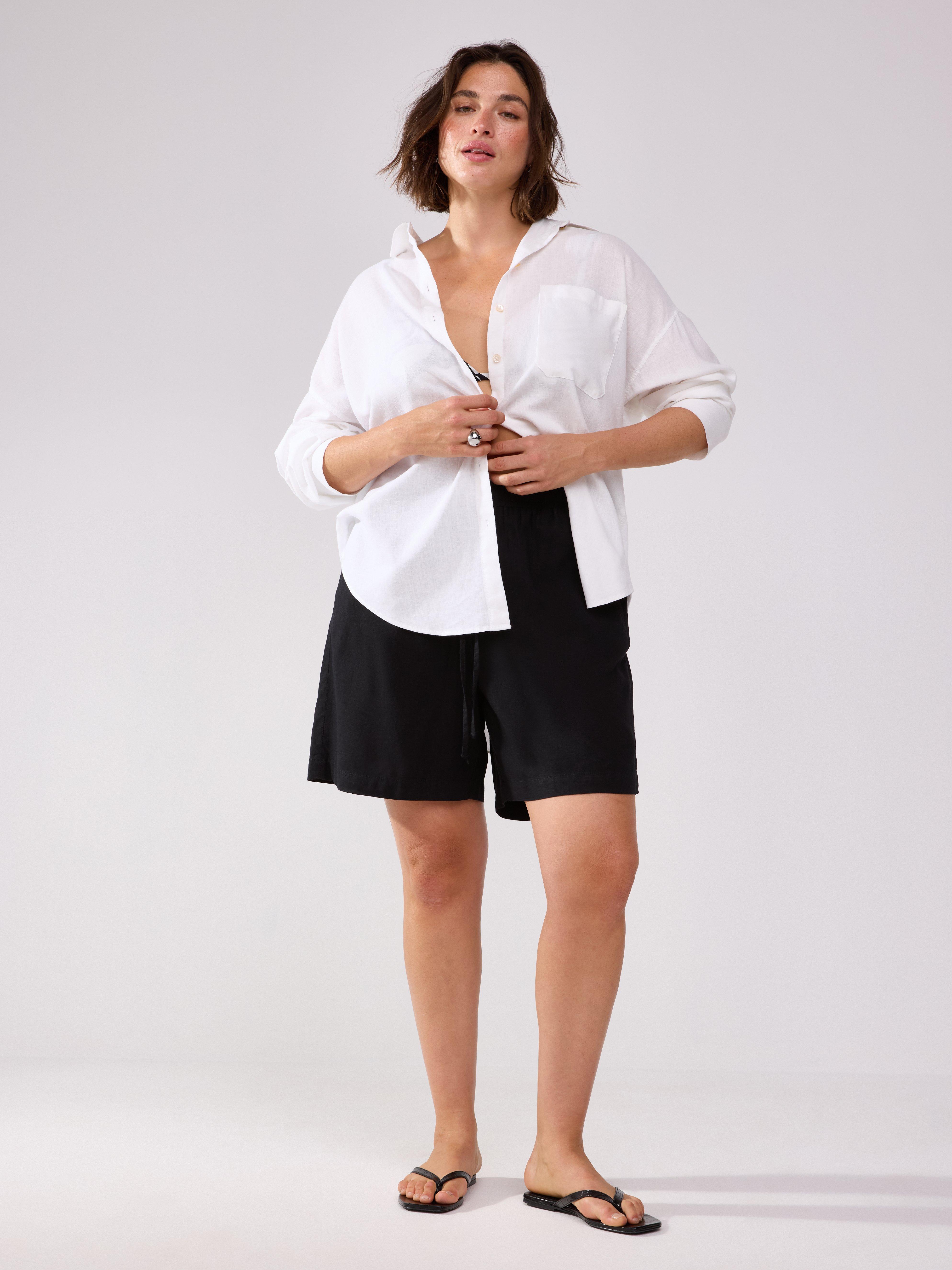 Shorts i linning, svart