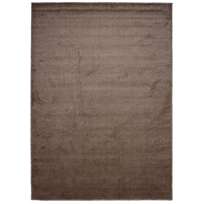 TAPISO NOYAN lyhytkarvainen matto olohuoneeseen tai makuuhuoneeseen, yksivärinen ruskea, moderni polypropeeni, sisäkäyttöön, 160x220 cm