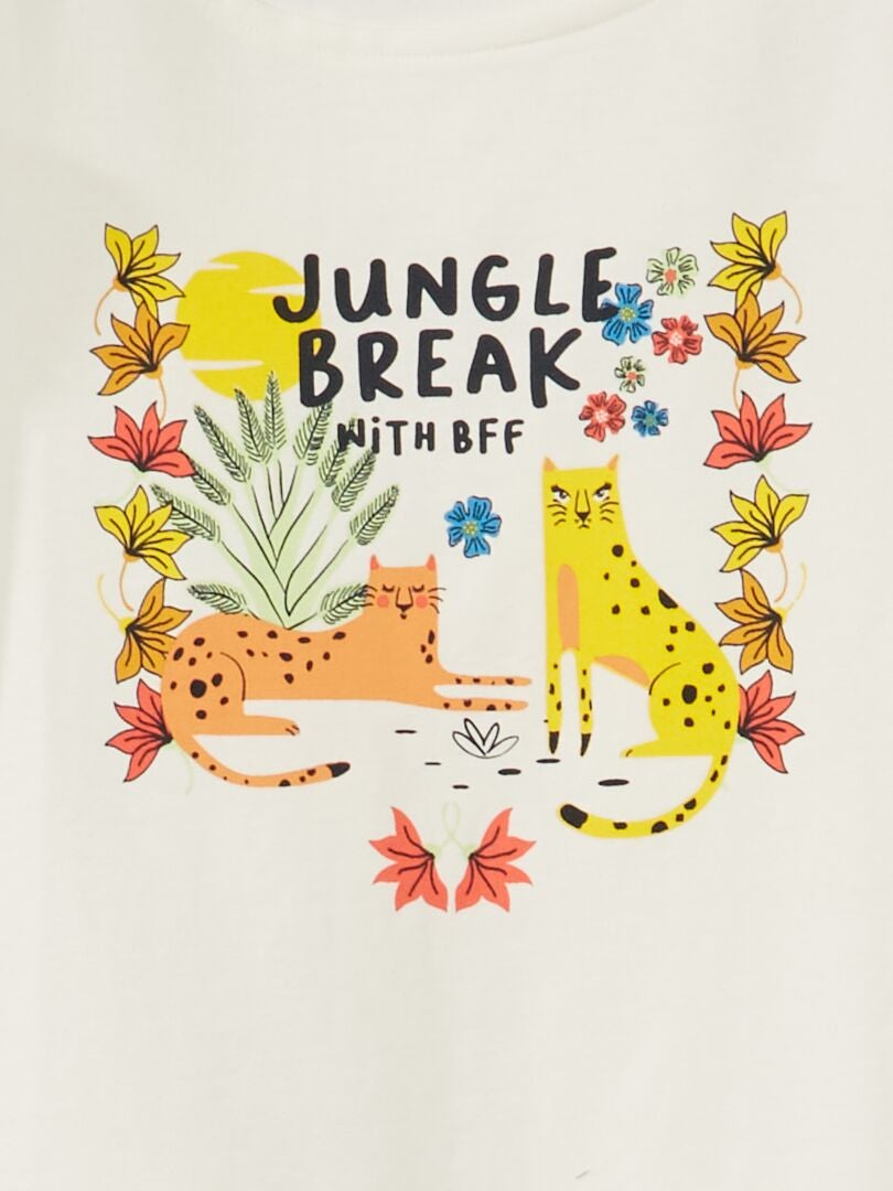 Camiseta estampada 'Jungle' - BLANCA