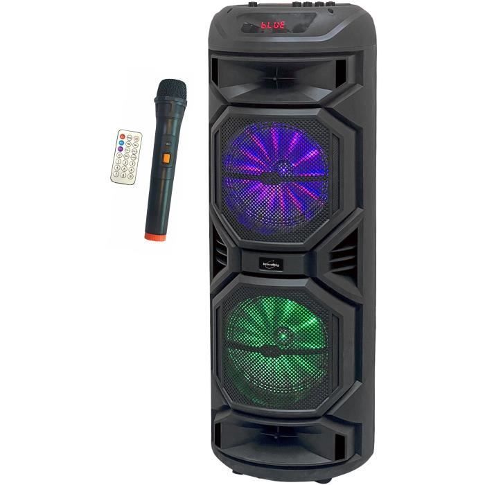 Altoparlante karaoke illuminato - INOVALLEY - HP59-XXL - Bluetooth V5.0 - 80 cm - 800 W - Nero