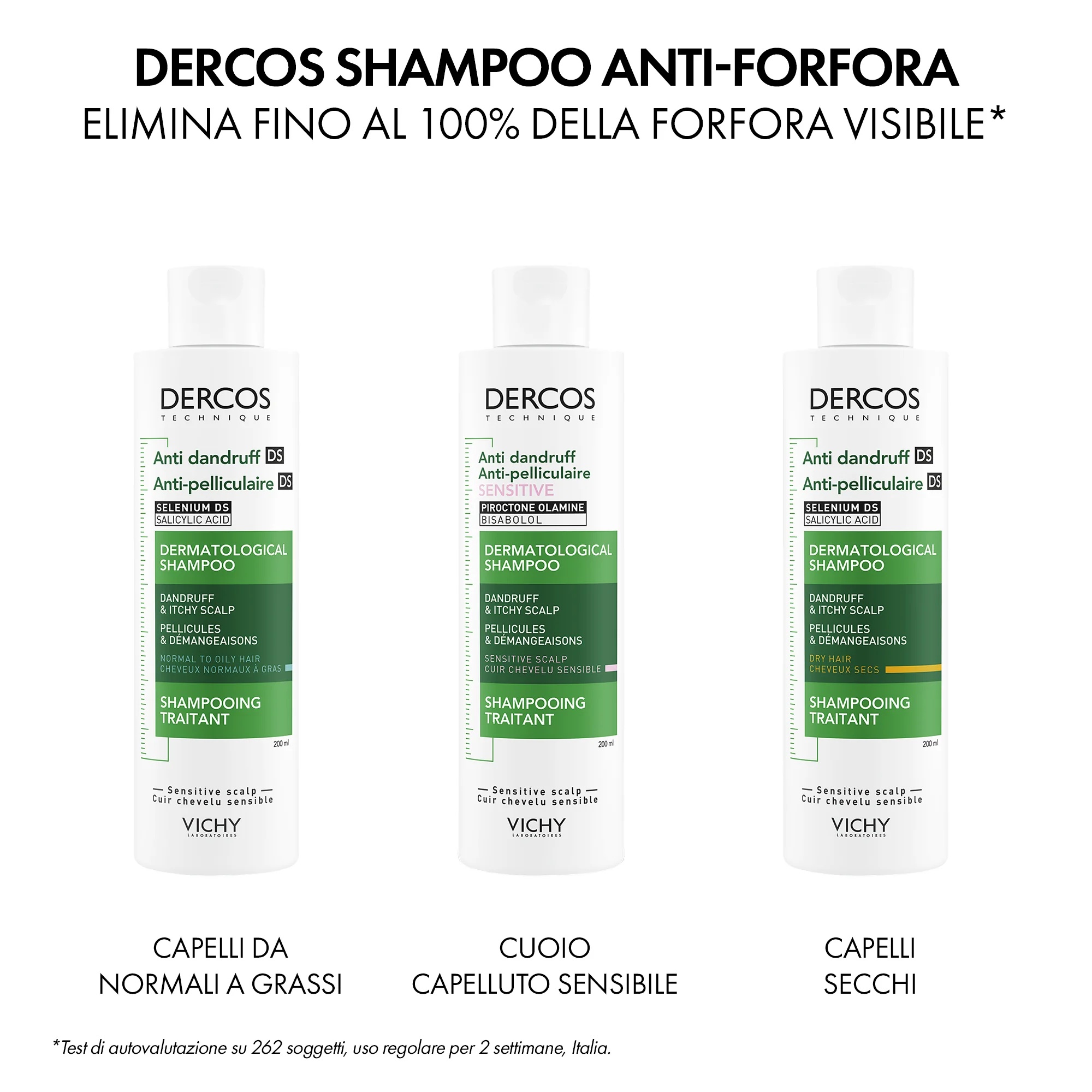 Vichy Dercos Shampoo Anticaspa para Couro Cabeludo Sensível 200 ml