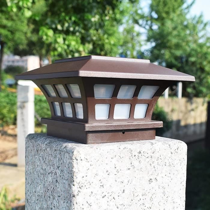Lámpara de columna tipo bolardo moderna con tapa solar para exteriores, iluminación exterior, lámpara de pilar exterior de ABS, resistente al agua IP65 Stigma Light[349]