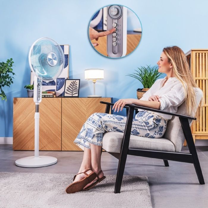 Cecotec - Ventilador de pedestal EnergySilence 610 Max Flow - 70 W, 30 cm de diámetro, 7 aspas