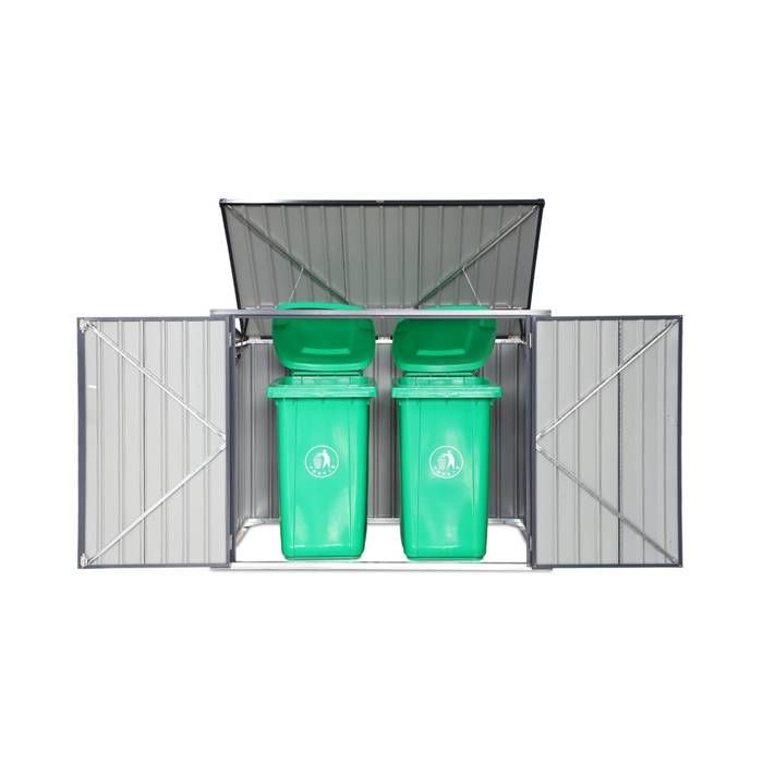 Caja doble para contenedores CAREMBAULT de 1,75 m² en acero galvanizado con kit de anclaje.