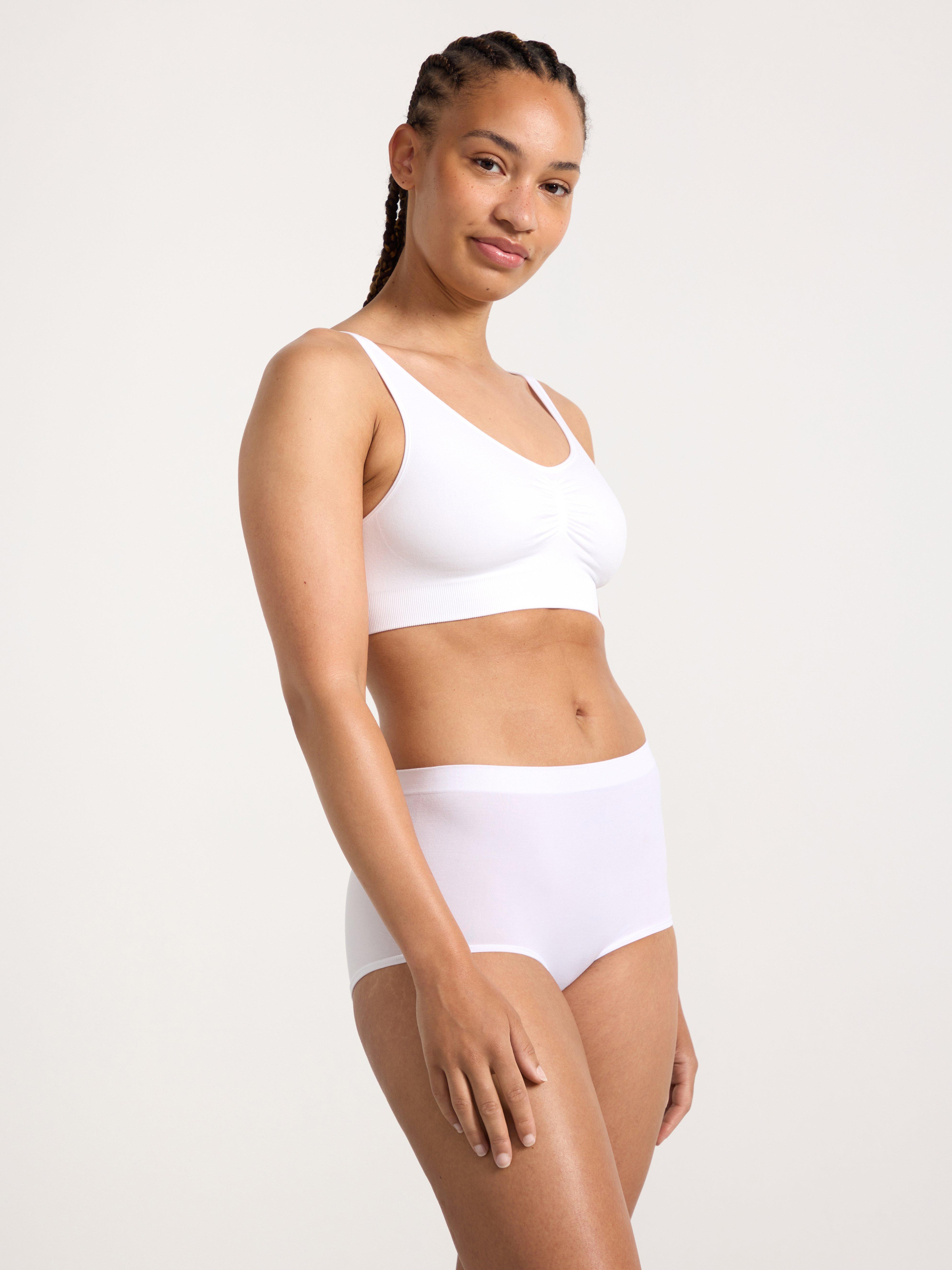 Pantalón blanco de talle alto sin costuras
