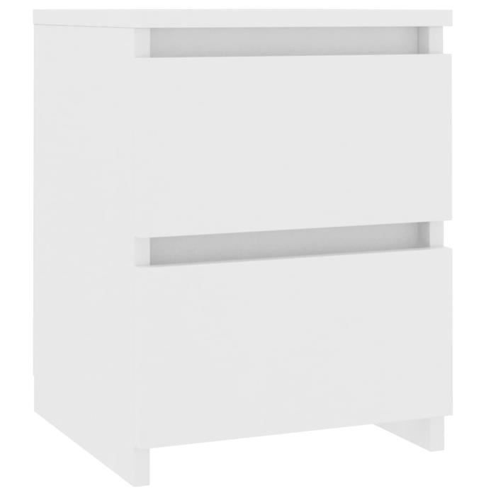 Mesa de cabeceira - UNI*7774 - Branca - 2 gavetas - Design moderno