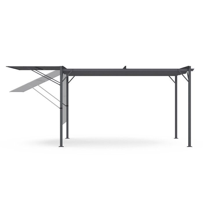 IDMARKET Pérgola edición original, toldo ajustable y techo retráctil, 3x4 m, gris antracita