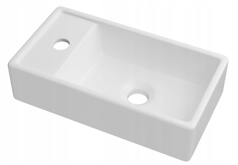 Umywalka nablatowa biała ceramiczna Aspra