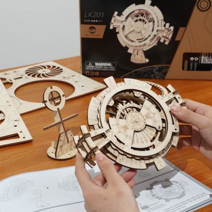 Kit de Construction Jeu de Puzzle en Bois 3D découper sans Colle Laser Maquette Modèles de Construction Cadeau (Perpetual Calendar)