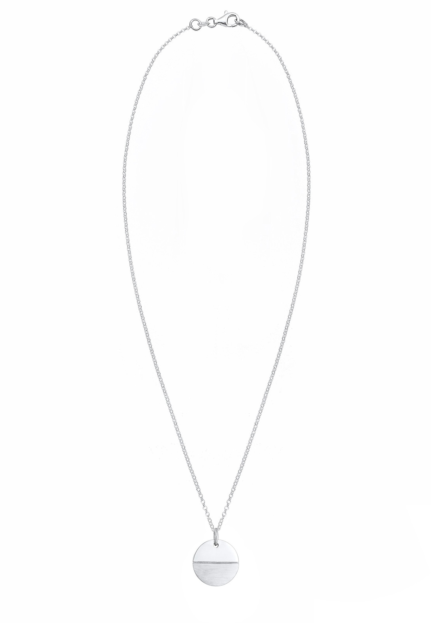 Elli Pendentif plaquette pour dames Look Geo Matte en 925/1000 argent massif