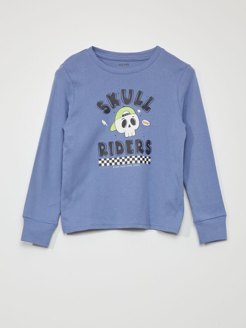 Conjunto de pijama de duas peças (camiseta e calça) - AZUL