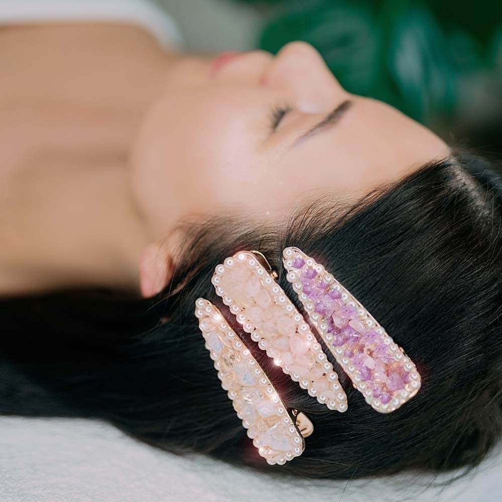 Шнала за косу Crystallove са аметистом - 1 комад