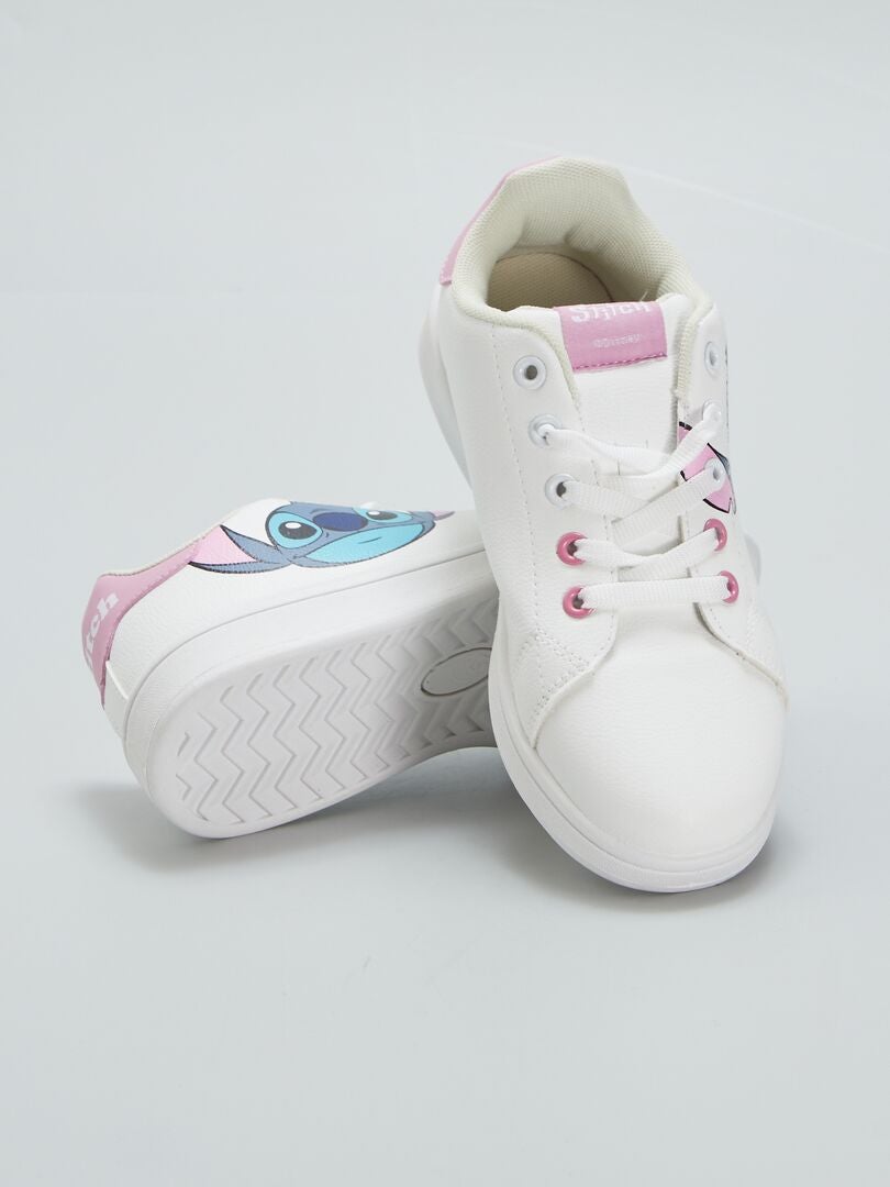 'Stitch' lage sneakers - wit