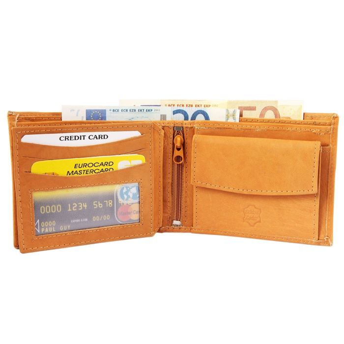 Wallet - EXCELLANC - Ghassan - Genuine Leather - Brown - Compact Size
