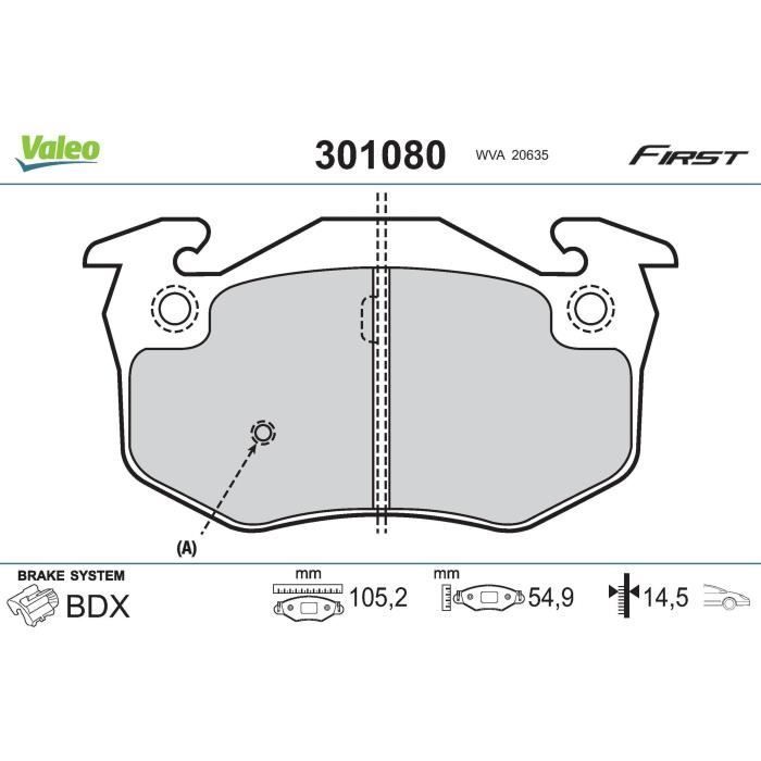 Plaquette de frein gamme first Renault clio i - VALEO - 301080