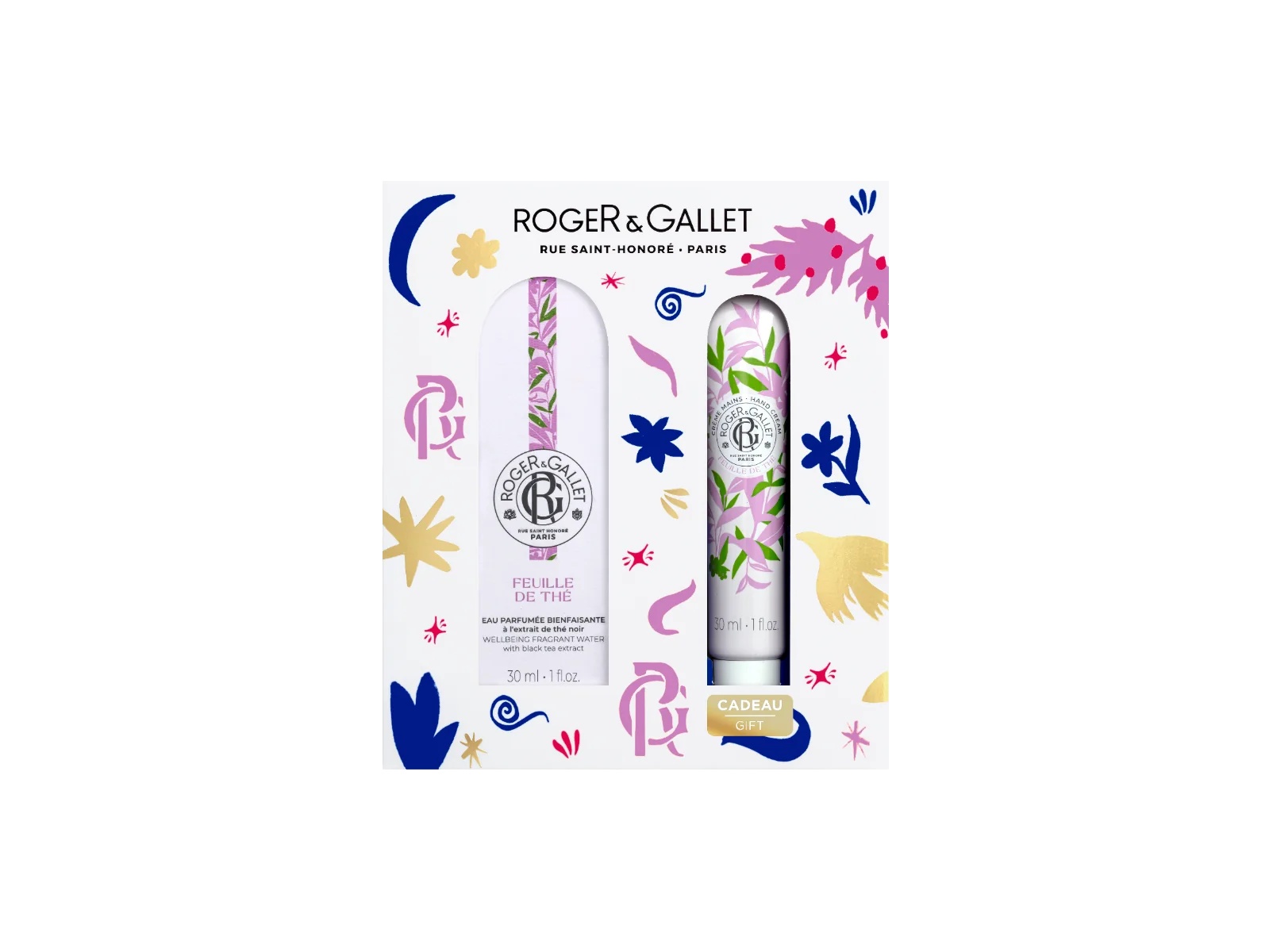 Coffret R&G Roger & Gallet : eau parfumée bien-être Feuille de Thé + crème pour les mains