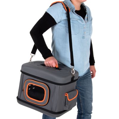 Faltbare Transporttasche – Grau & Orange