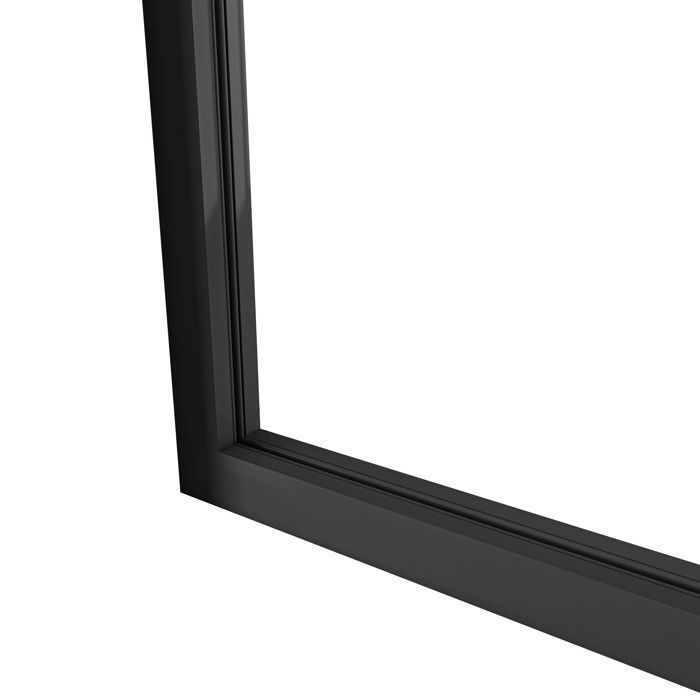 Workshop-style glass partition in powder-coated aluminum and 4mm tempered glass - W.123 x H.108 cm - Black - Maximum Brightness