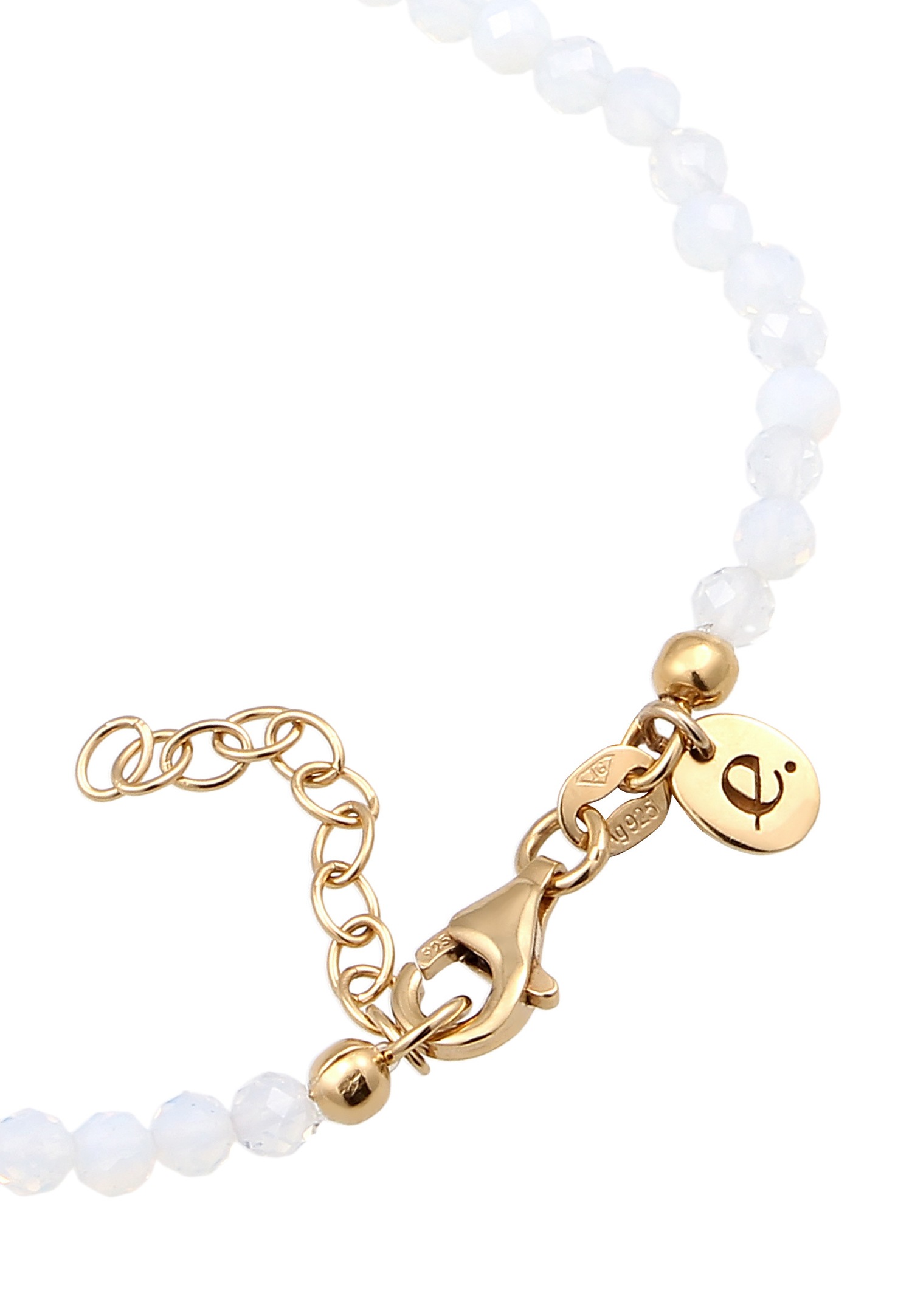 Elli PREMIUM Elli PREMIUM Bracelet Femmes Pendentif Étoile Zirconia Taille Diamant Blanc Argent Sterling 925 Doré Été / Plage Or 16 cm