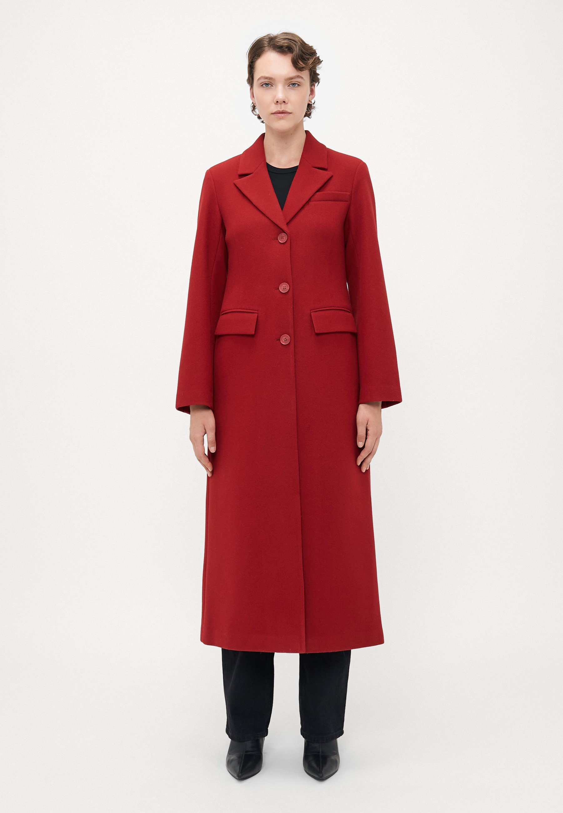 ONLY Tall ONLNANCY LIFE LONG FITTED COAT - Klassieke jas - karanda rood