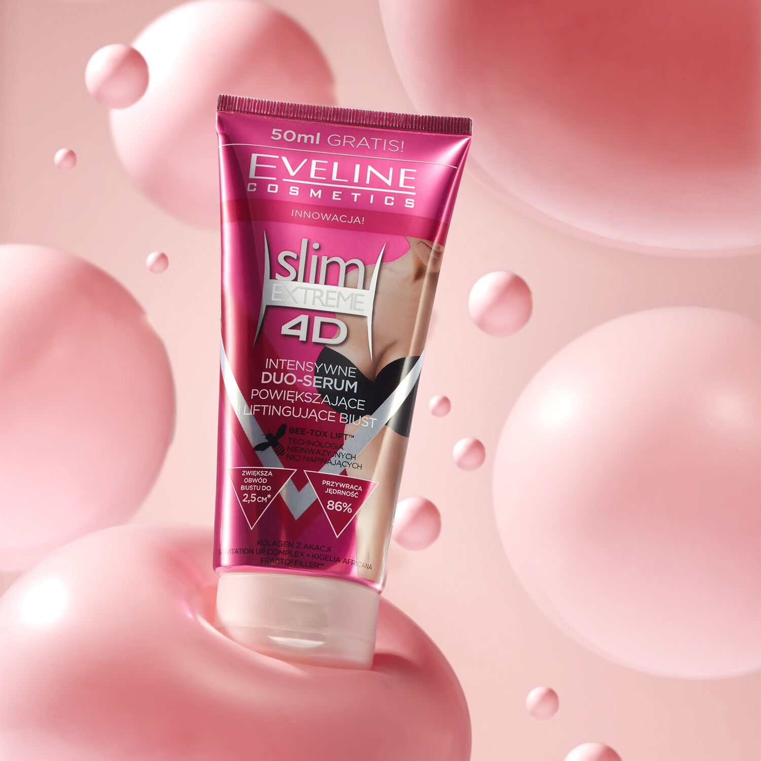 Eveline Intensivserum zur Vergrößerung und Verbesserung der Bruststruktur 200 ml Slim Extreme 4D