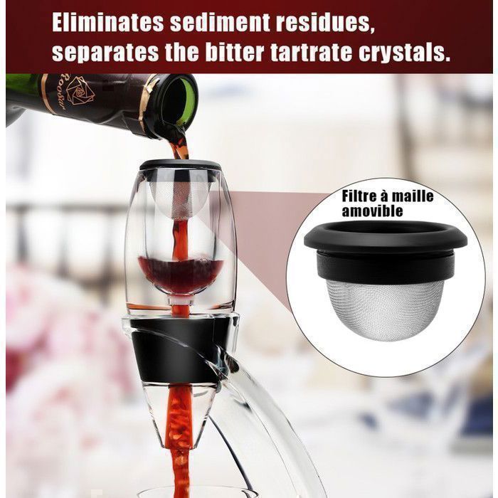AIKARO - Aerador de Vinho, Decantador de Vinho com Filtro, Suporte e Saca-rolhas (Kit)