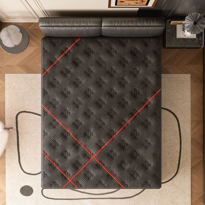 DEWINNER Mattress 30 cm, Spring Mattress, 160x200 cm, Memory Foam, 7-Zone Ergonomic Zones, Pocket Springs