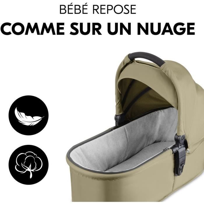 HAUK – Shop N Care Trio 3-in-1 Reiseset – Kinderwagen + Babywanne + Autositz + Adapter – 4 Räder – Olivgrün