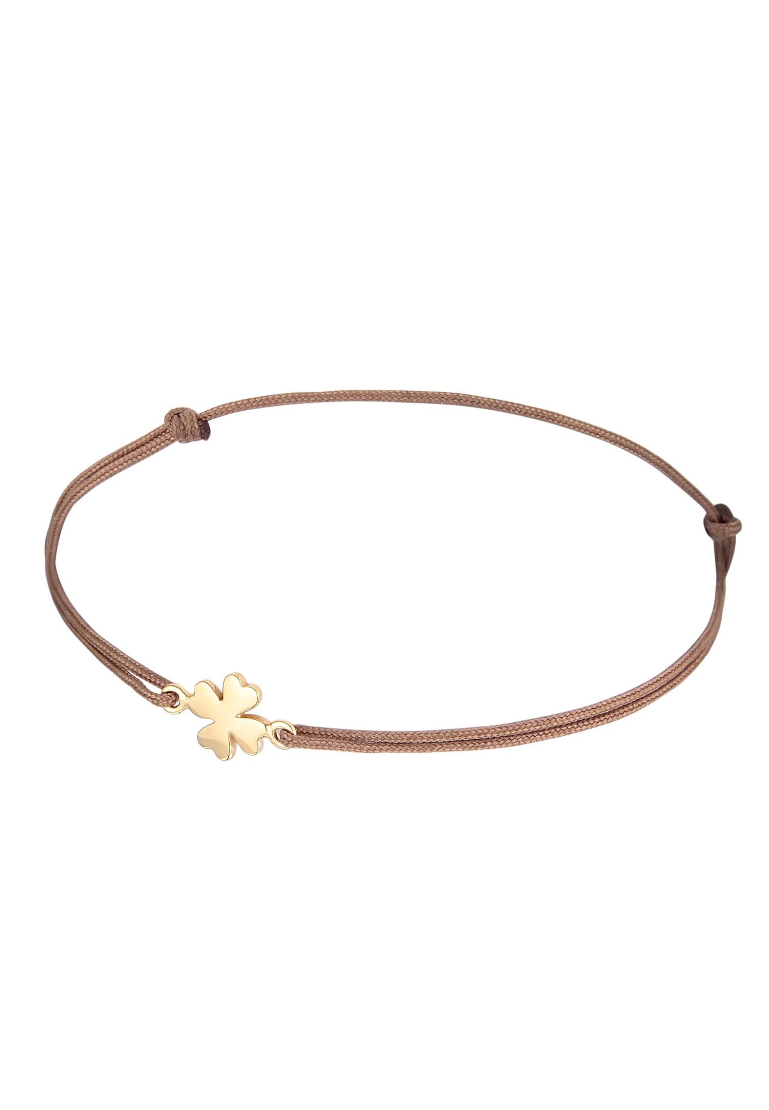 Elli Femmes trèfle pendentif chance avec le nylon en argent sterling 925 plaqué or