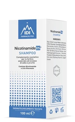 IDI nikotinamid DS šampon 100 ml Prhljaj, povezan z izločanjem sebuma in srbenjem